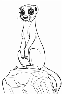 suricate sitting on a stone