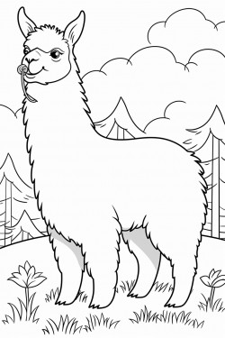 llama eating grass