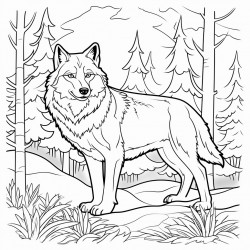 a wolf in the forest