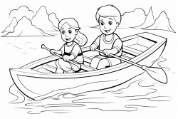 kids rowing boat