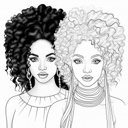 black woman and black girl s printable s beautiful black girls digital download