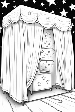 voting booth filled with stars