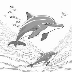 dolphines swim in boka bay