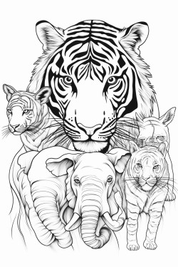 tiger lion elephant cheetah rhino hippo