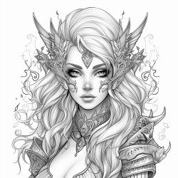 a elf girl who is fire themed