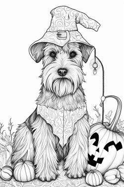 schnauzer dog in a halloween costume