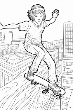 boy skateboarder off the ground