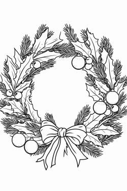christmas wreath plain white background
