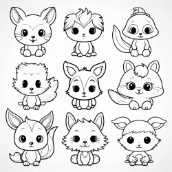 a cute   coloring bookvector white background black and white black drawing