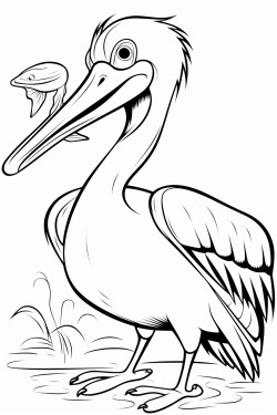 pelikan eating a fish