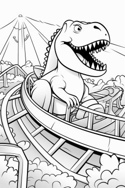 dinosaur on a rollercoaster