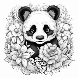 cute cartoon baby panda coloring page
