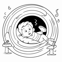 a bed being sucked into a black hole