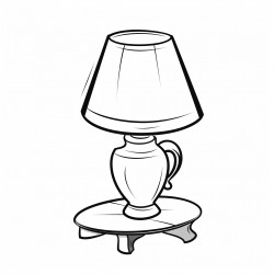 lamp on side table with tea cup