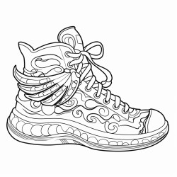 a basketball shoe with a fairy wing pattern and a delicate design