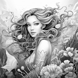 mermaid in an underwater setting