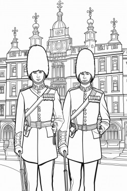 united kingdom kings guards in changing ceremony