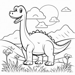 brontosaurus coloring page for kids