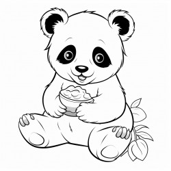 panda eating a watermelon