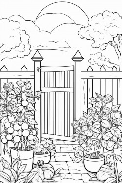 a vegetable garden with trellis and trainers