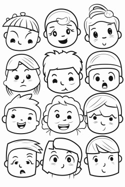 a kids abc colouring book theme of emotions aimed at kids