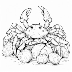 crabs with lots of sea shells