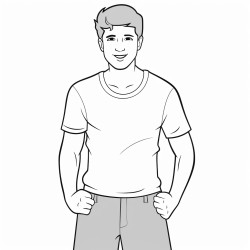 a man not wearing a shirt