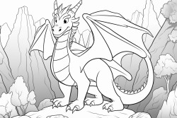 fire breathing dragon sitting on top of a out crop of rocks in a forest wings spread wide looking very menacing