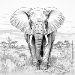 realistic elephant in savana