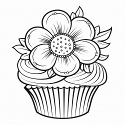 beautiful blooming  flower cupcake with frosting techniques or candy decorations