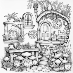 zanieony magiczny domek z lampkami witecznymi pod dachem renifer stoi na podjedzie
