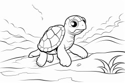 a baby sea turtle on a beach