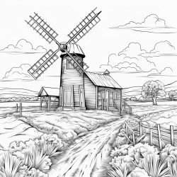 swg outline of country windmill farm blade