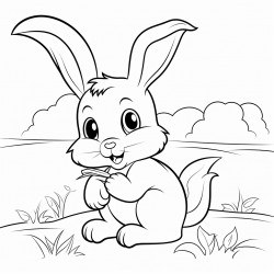 bunny produce a cute bunny nibbling on a carrot in a grassy meadow with long ears and a fluffy tail