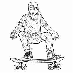 skateboard coloring page