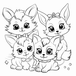 kittens puppies and bunnies with big eyes and fluffy tails