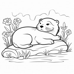 otter sleeping