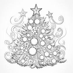 christmas tree with a few decorations