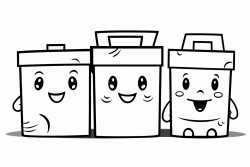 three doodles outside a box and four doodles inside it