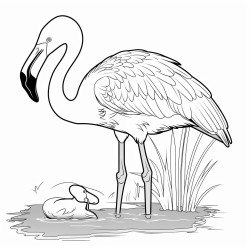 a flamingo cleaning its feathers with its beak