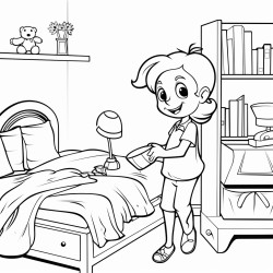 Ant tidying her room