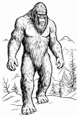 a trademark free unique image of sasquatch walking that i can use for my labels