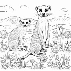 meerkats in the savannah