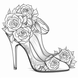 high heels a purse and roses
