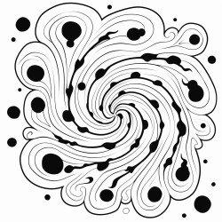 a simple spiral galaxy that a kid could colour in with stars and nebulosity