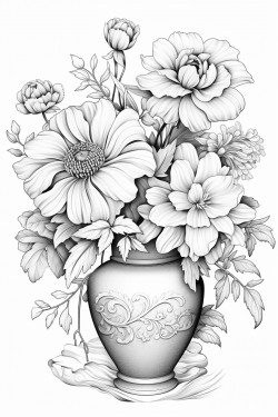 3 flowers in the vase