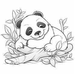 panda sleeping on a bamboo tree