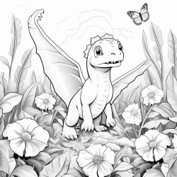 adventure in the enchanted garden dino explores a garden full of giant flowers and glowing butterflies