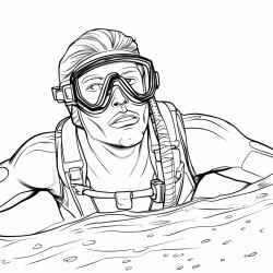 buff guy scuba diving