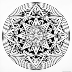 celestial harmony mandala  mandala featuring interlocking stars and celestial motifs